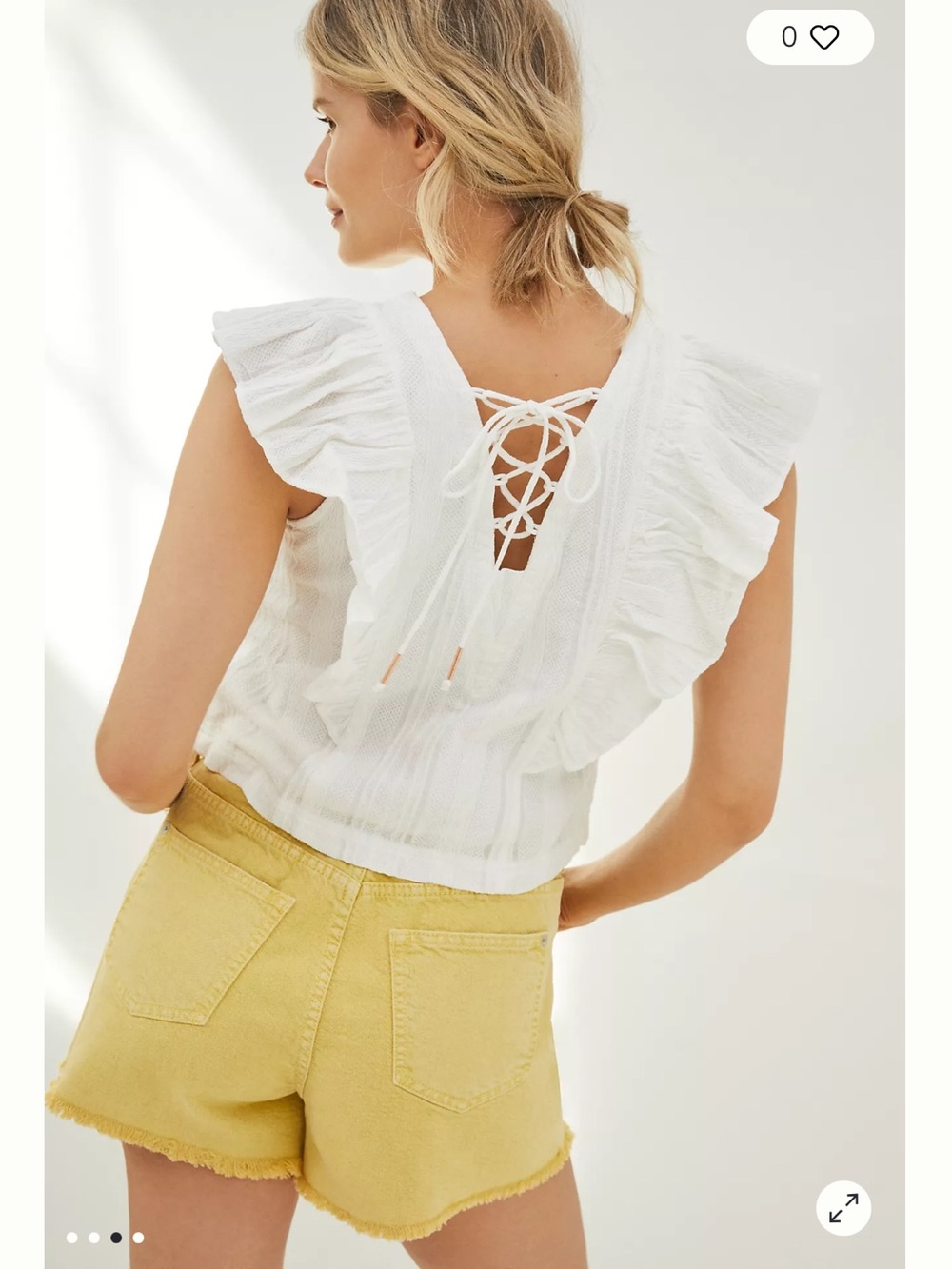 Anthropologie Danya Off White Ruffle Sleeveless Blouse Size L - Picture 7 of 13